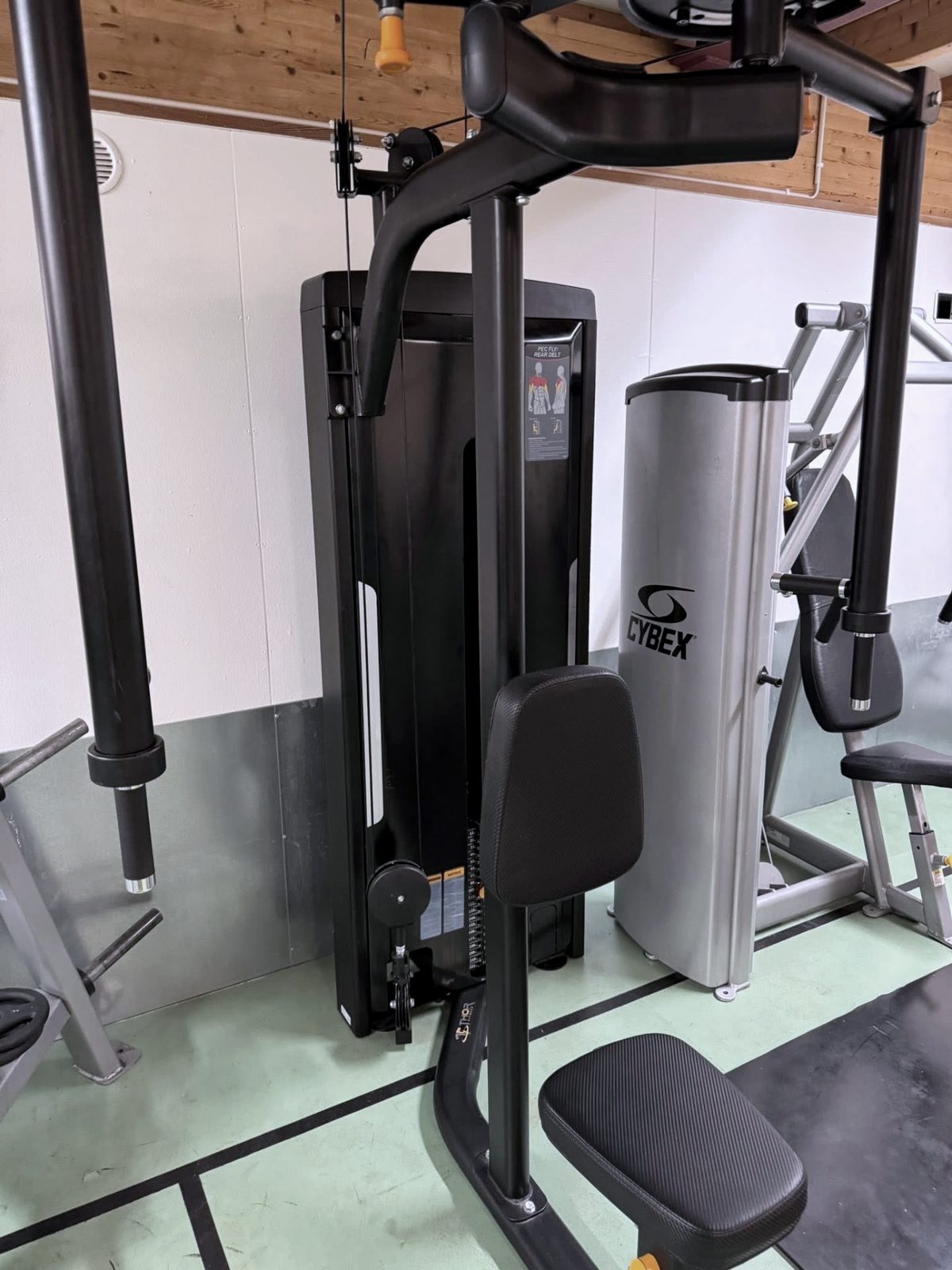 Pec fly och rear delt-maskin i styrkedelen